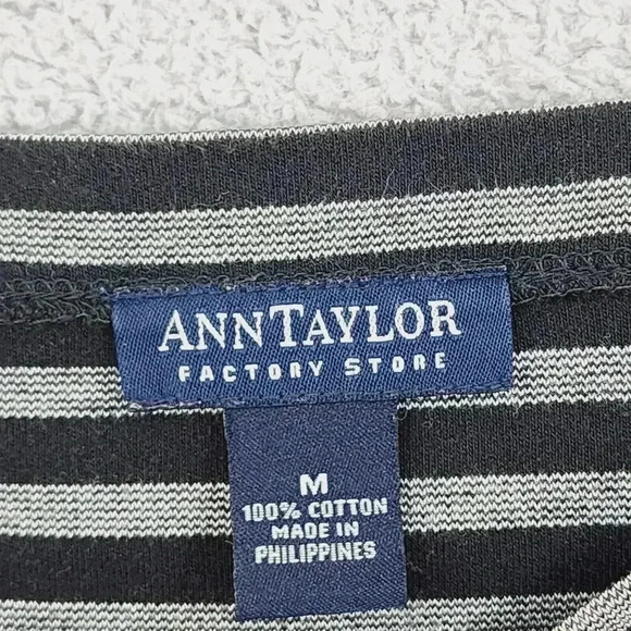 Ann Taylor Store Womens Striped Black & Gray 3/4 Sleeve 16PT - Picture 4 of 6